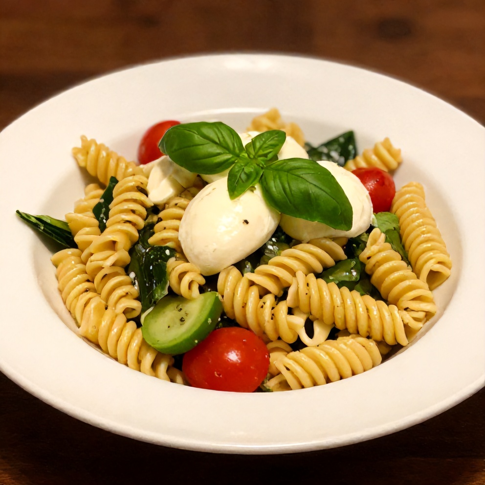 Plated Fresh Italian Pasta Salad
