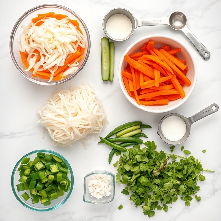 Raw ingredients for Fresh Spring Roll Bowl