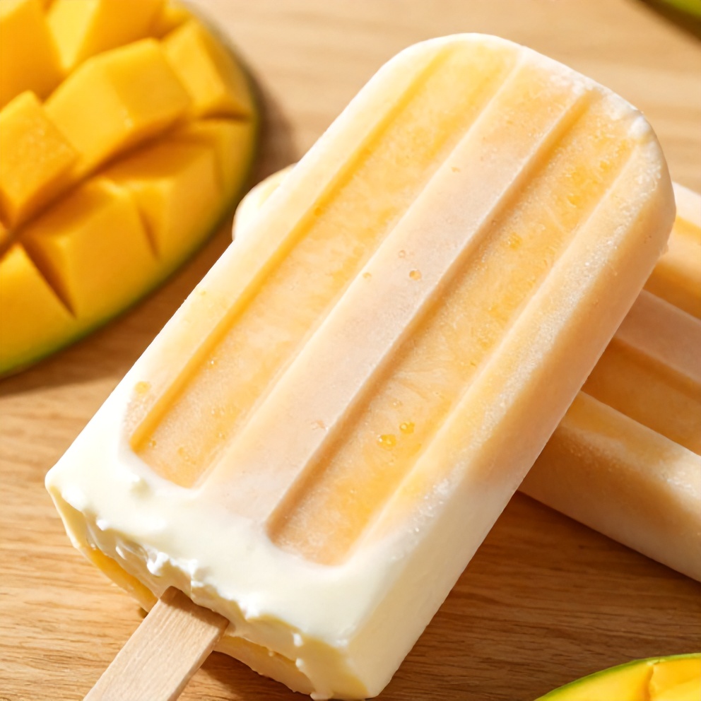 High Protein Mango Greek Yogurt Popsicles