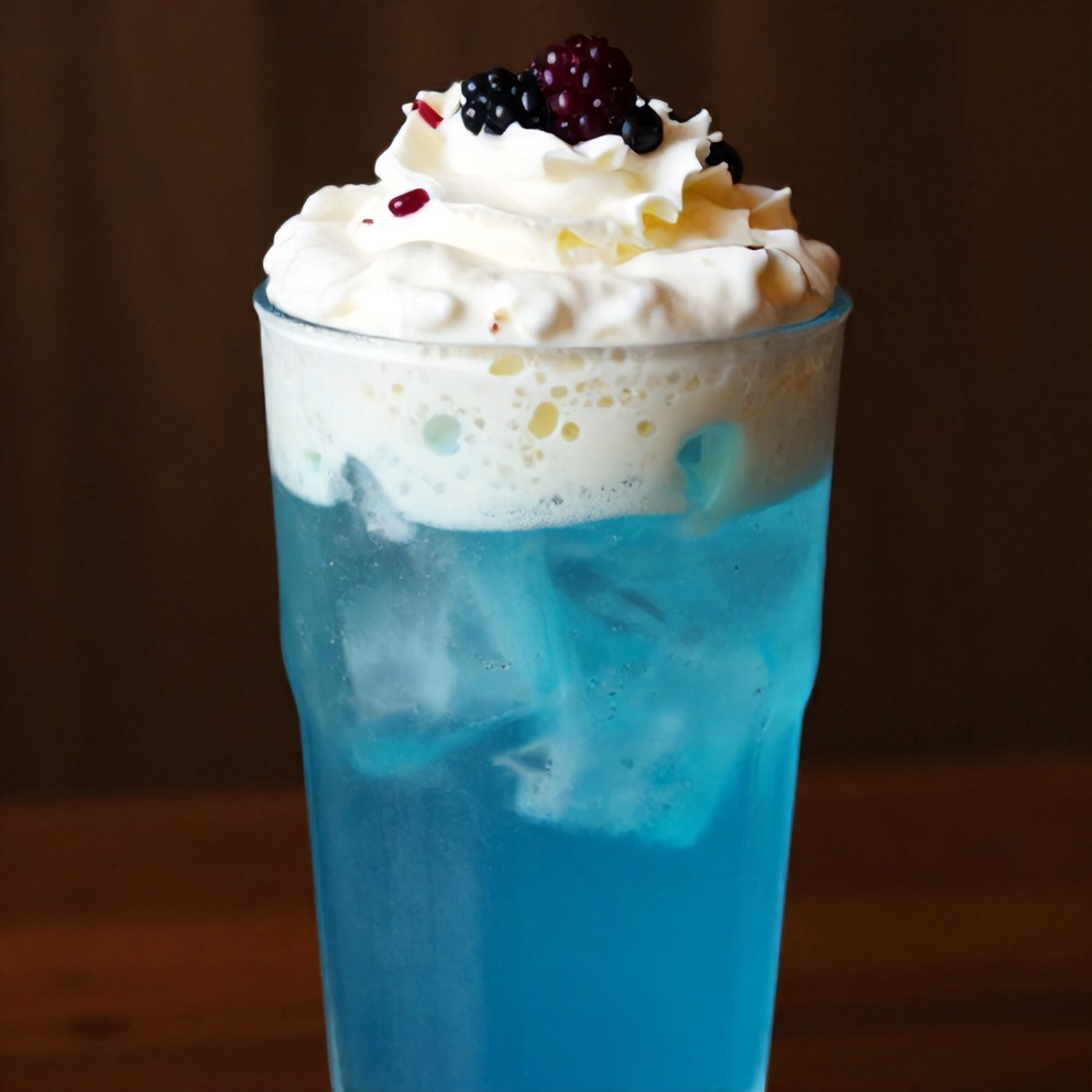iced blue tea latte