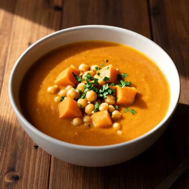 Moroccan sweet potato chickpea soup