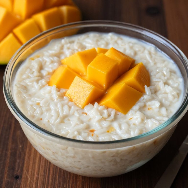 no-bake mango coconut rice pudding