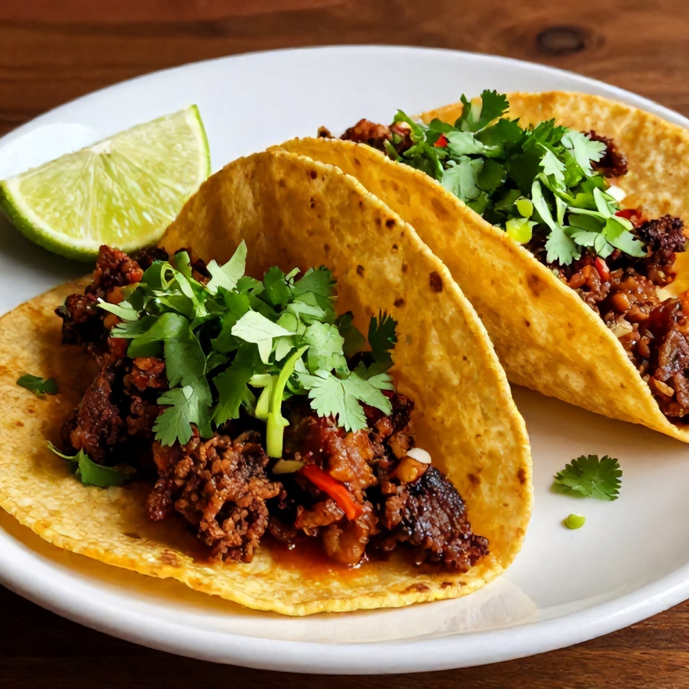 Plated Pot Birria Tacos with garnish