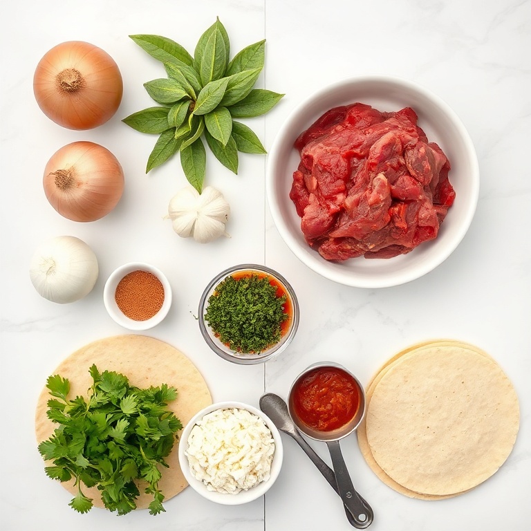 Raw ingredients for Pot Birria Tacos