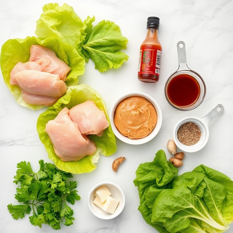 Raw Ingredients for Quick Chicken Lettuce Wraps