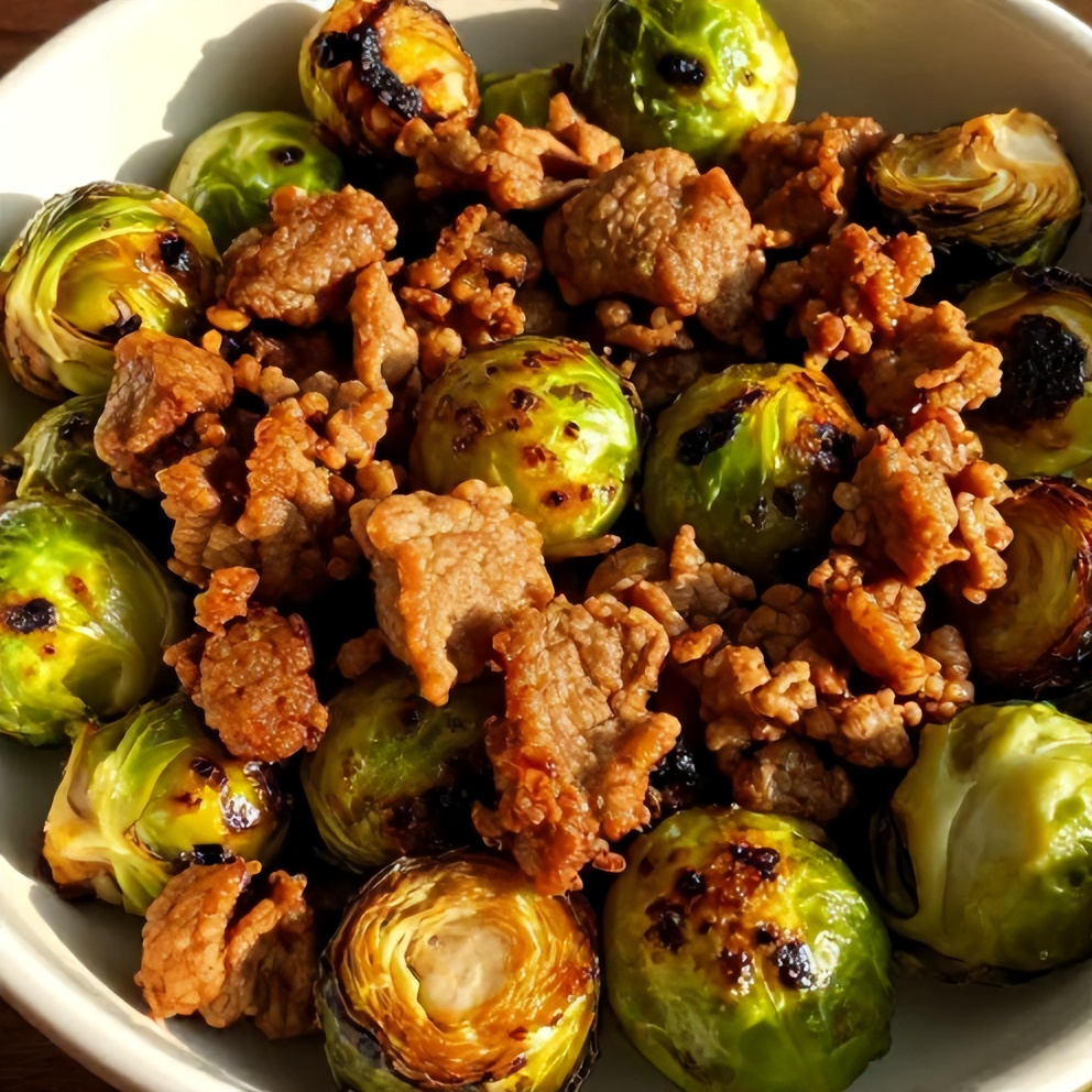 Quick Spicy Pork Brussels Sprouts Bowls