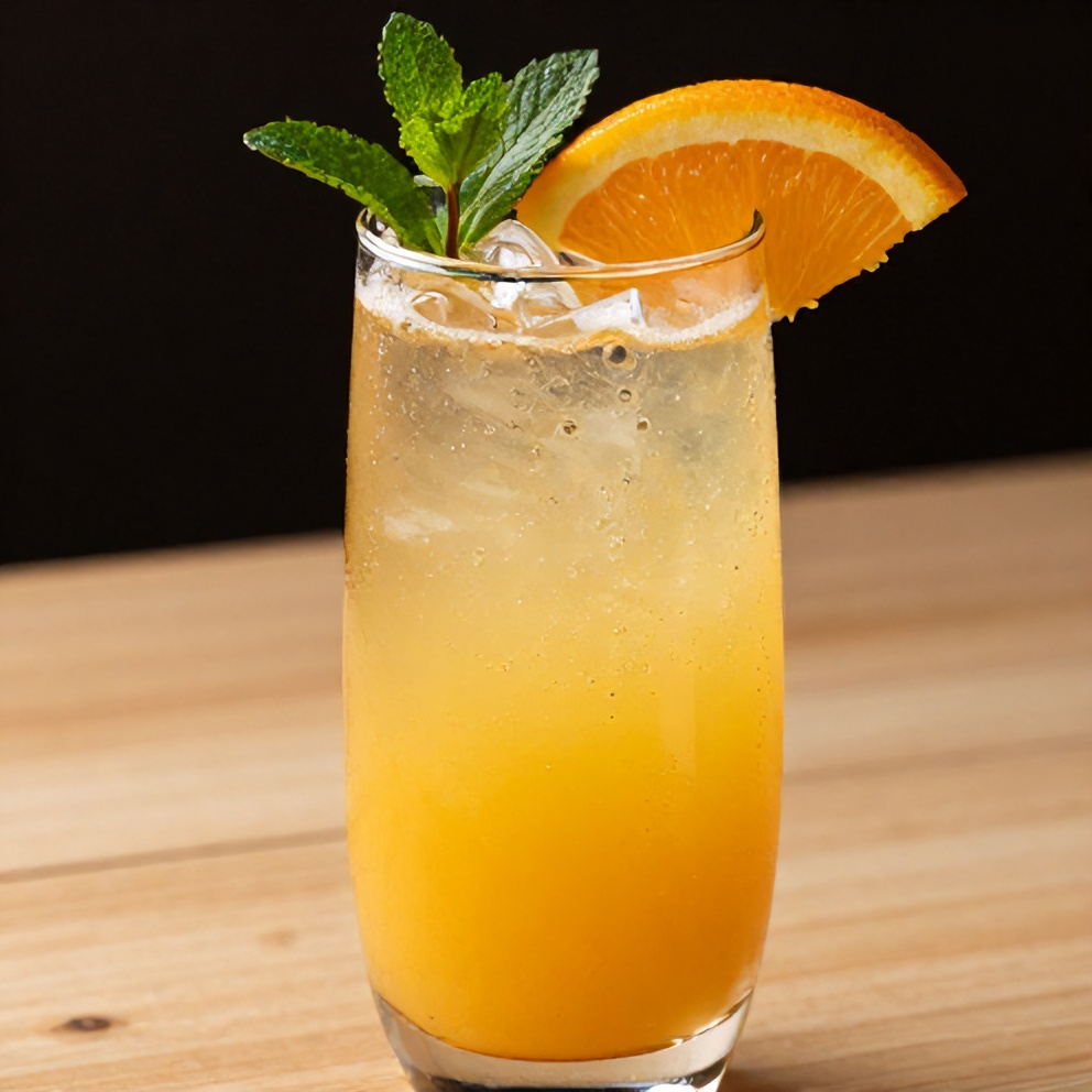 Sparkling fruit punch served in a glass