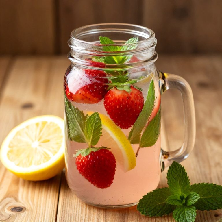 refreshing strawberry mint lemonade
