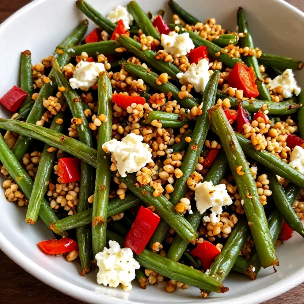 roasted green bean quinoa salad
