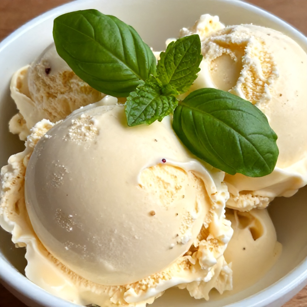 Roasted Strawberry Lime Basil Ice Cream