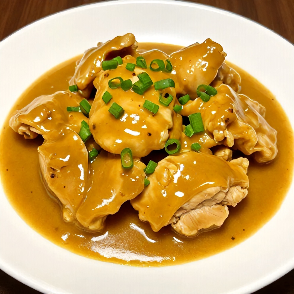 Plated Honey Mustard Chicken with Green Onions