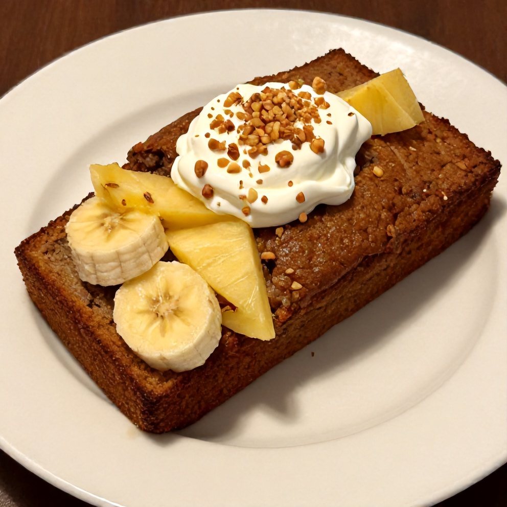 Tropical Hawaiian Banana Bread with Pineapple and Coconut
