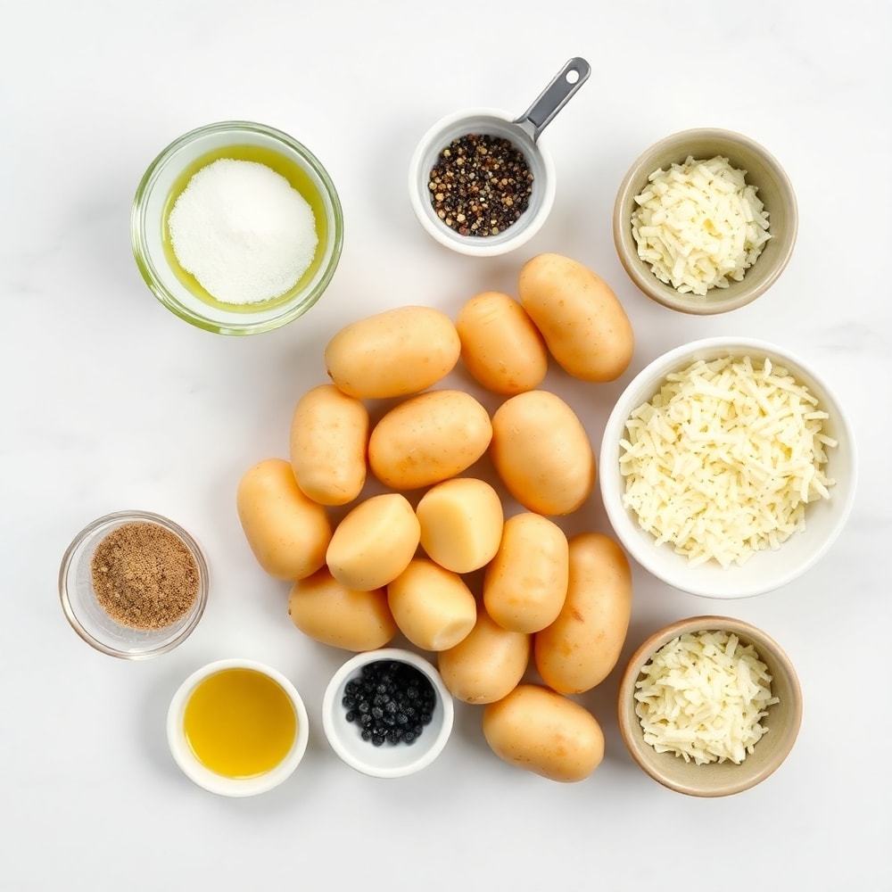 Air Fryer Baked Garlic Parmesan Potatoes Ingredients