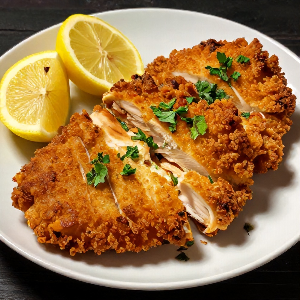 Crispy Air Fryer Chicken Cutlets Ready to Serve