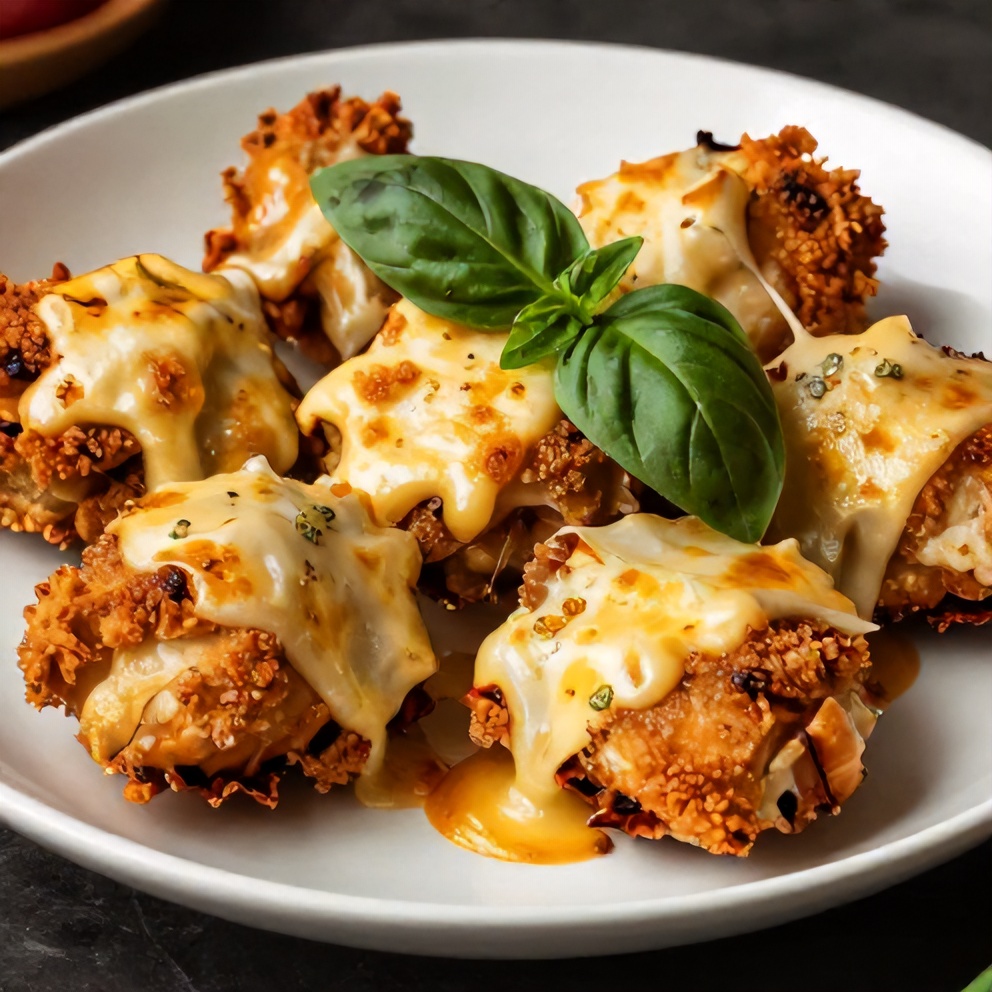 Plated Air Fryer Chicken Parmesan Bites