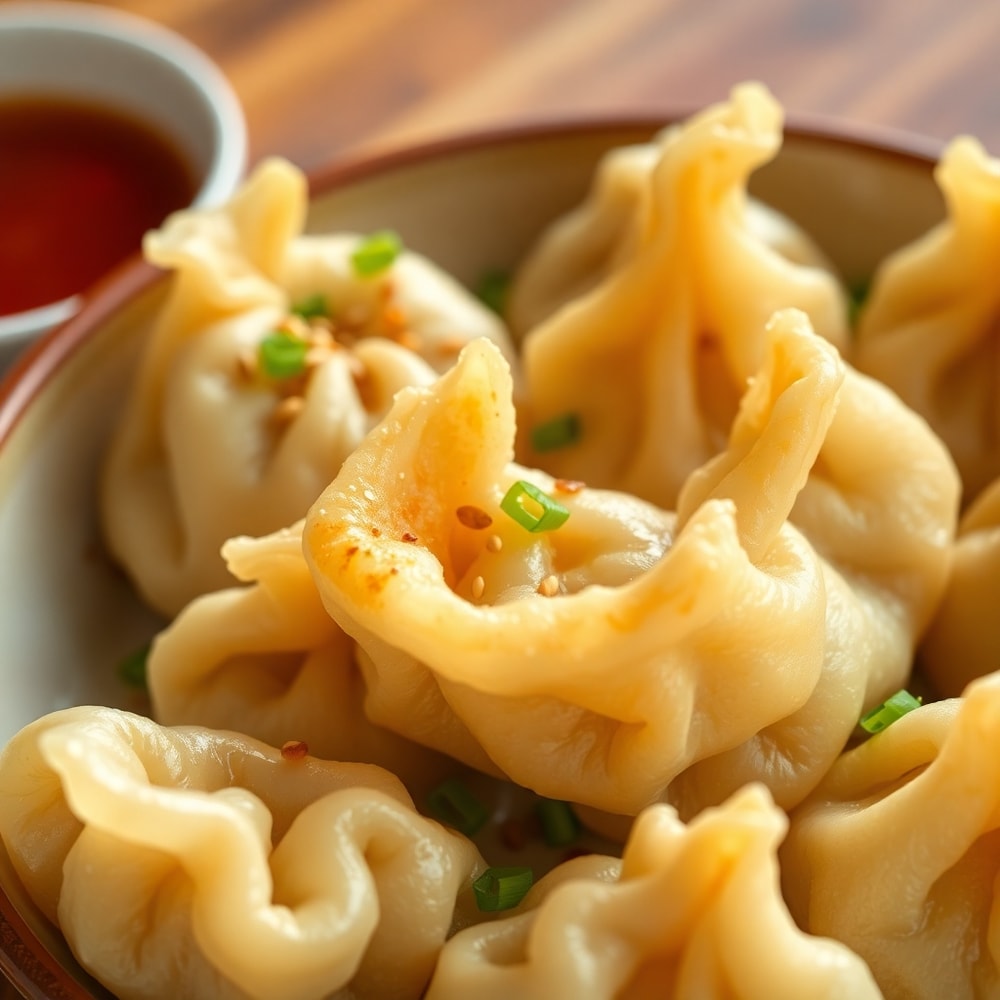 Crispy Frozen Dumplings Ready to Serve
