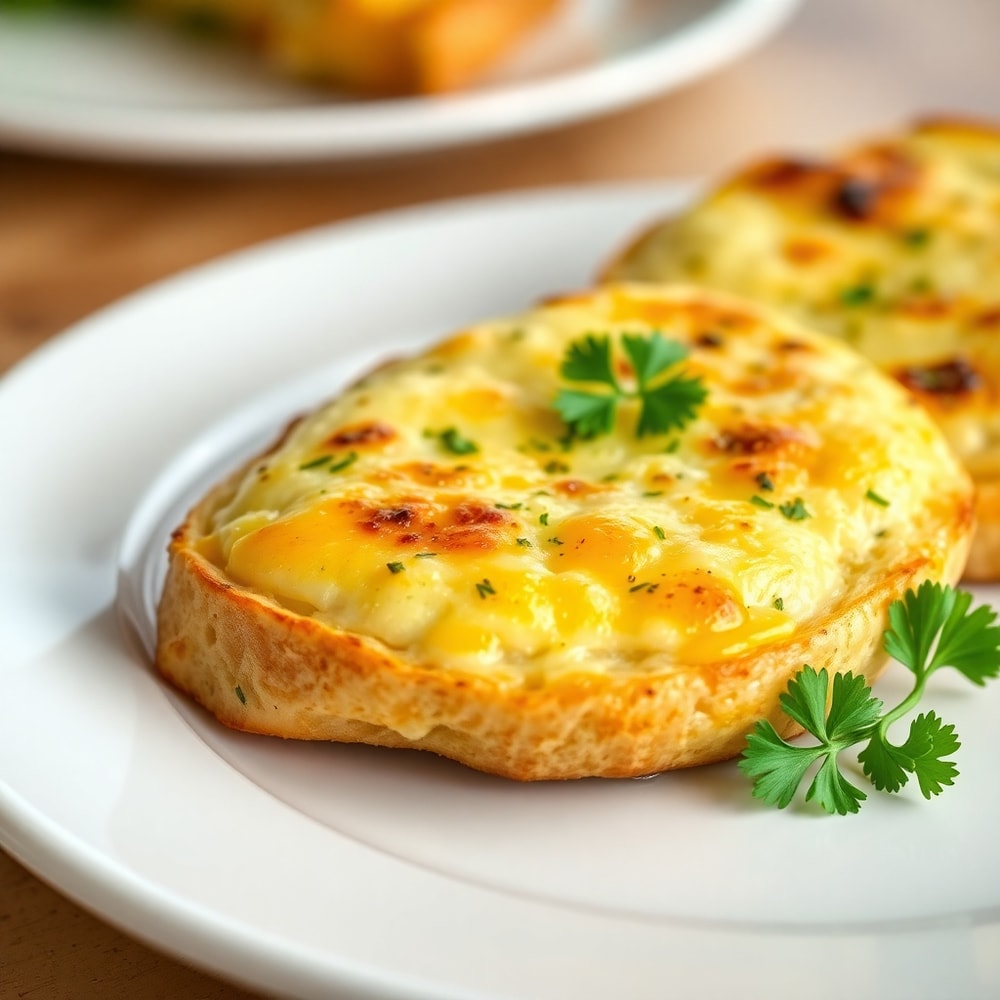 Plated Cheesy Tortilla Garlic Bread