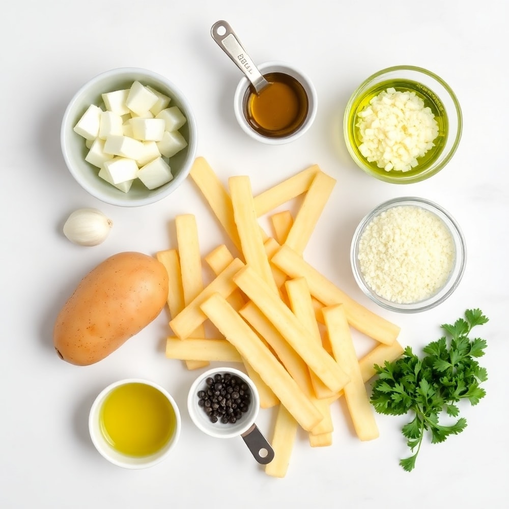 Raw Ingredients for Air Fryer Garlic Parmesan Fries