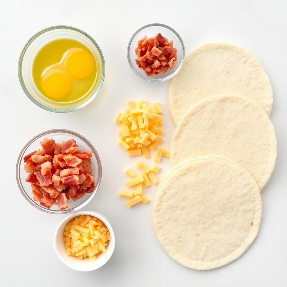 Bacon Egg and Cheese Breakfast Quesadillas Ingredients