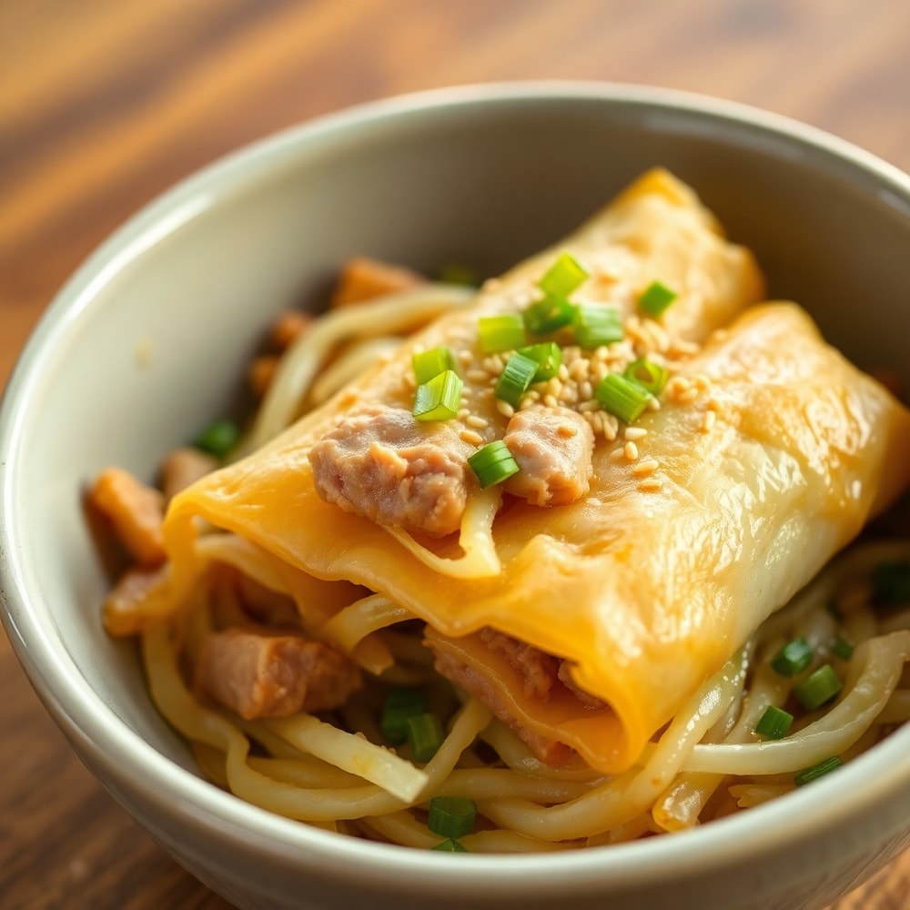 Egg Roll in a Bowl with Green Onions