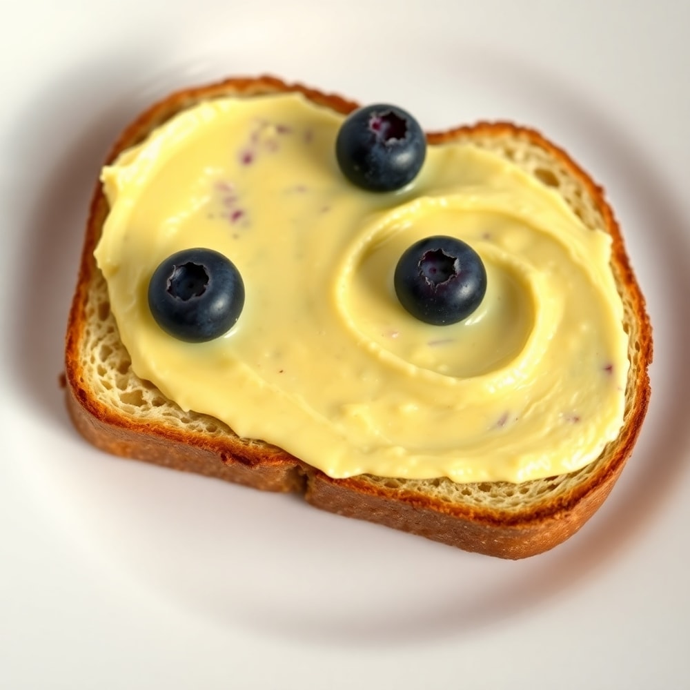 Blueberry butter on a slice of toast