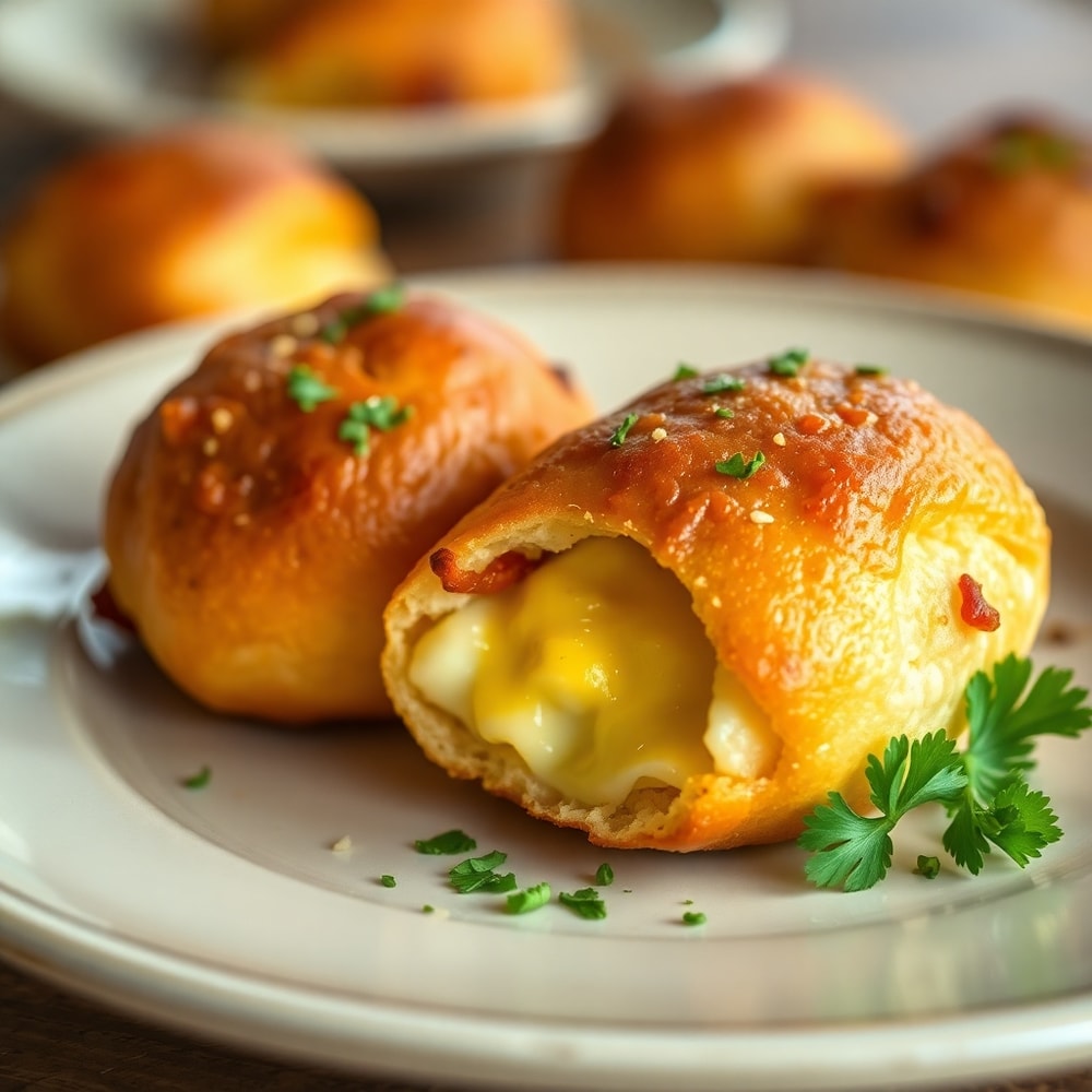 Cheese and Bacon Rolls Served