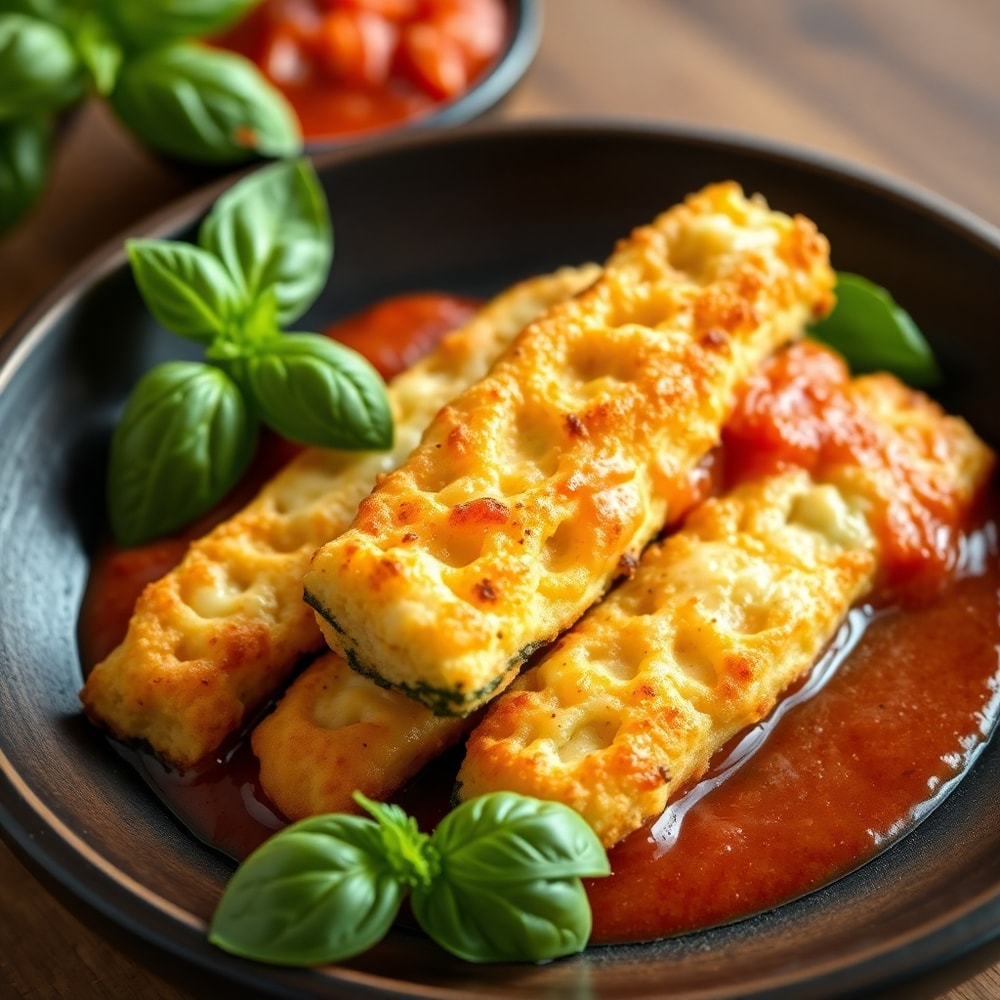 Cheesy Zucchini Breadsticks Ready to Serve
