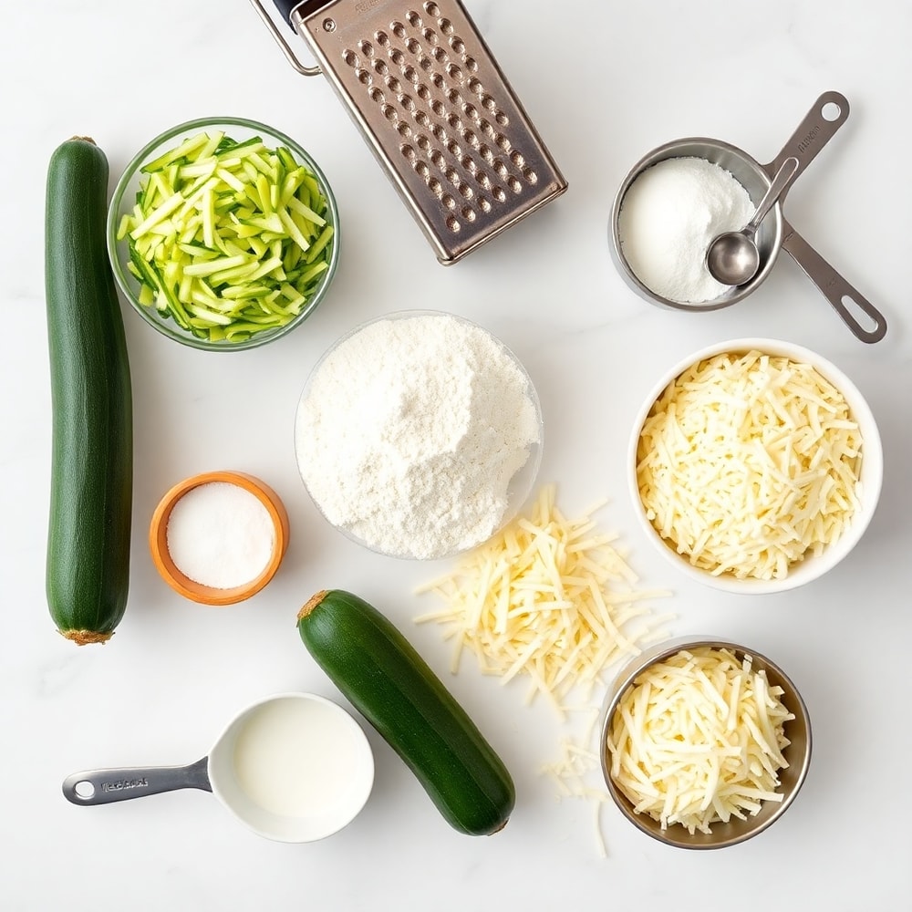 Raw Ingredients for Cheesy Zucchini Breadsticks