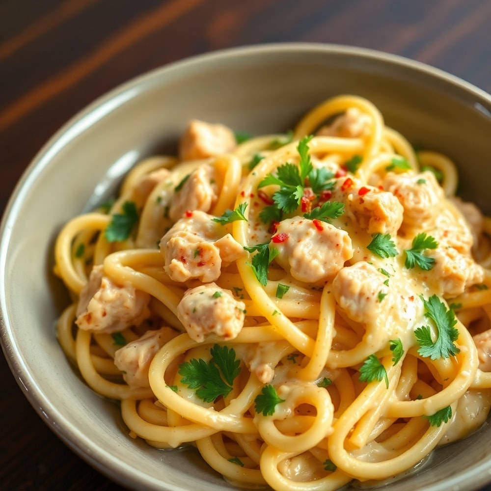 Crack Chicken Pasta — Creamy Chicken Noodle Bake