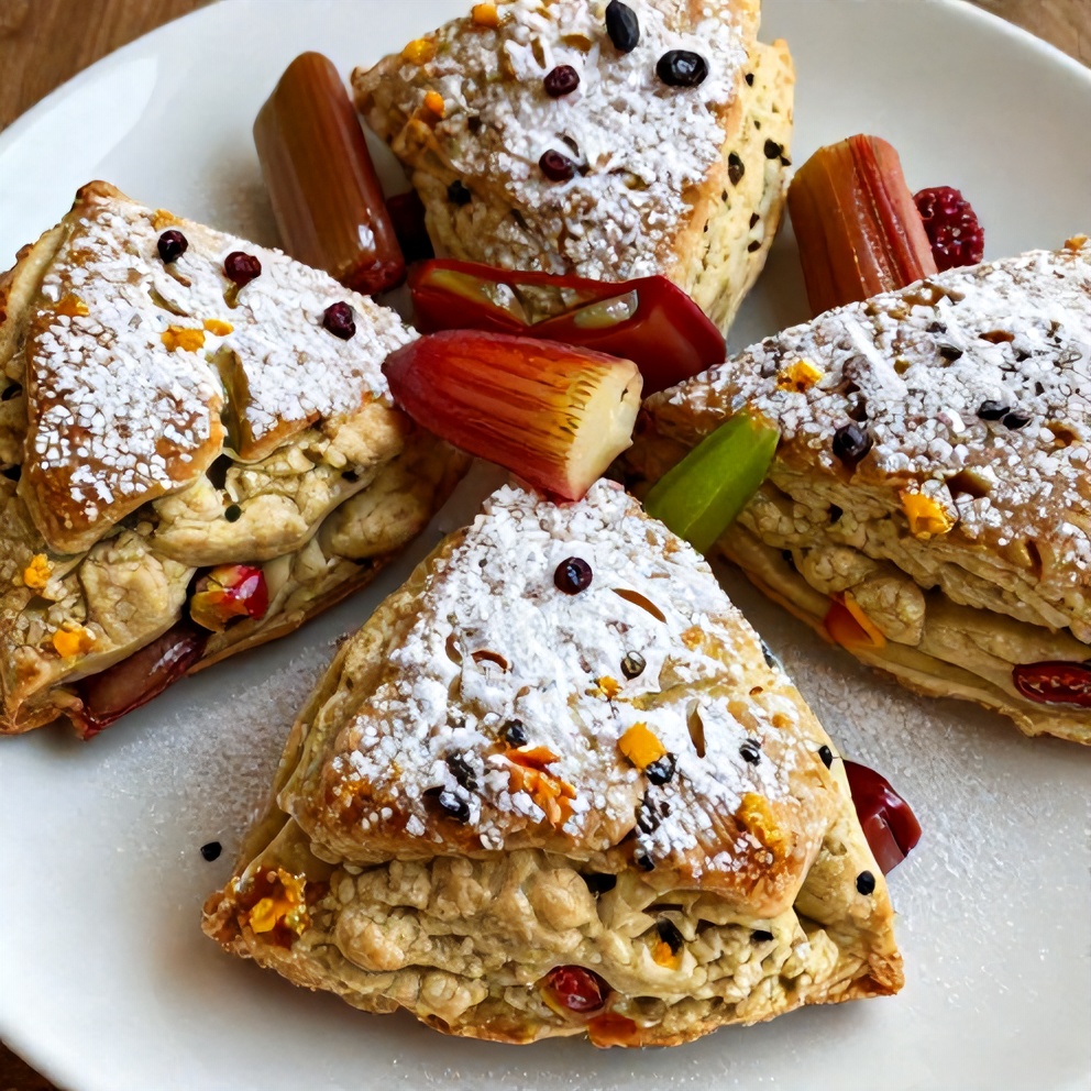 Cozy Rhubarb Scones with Orange Zest