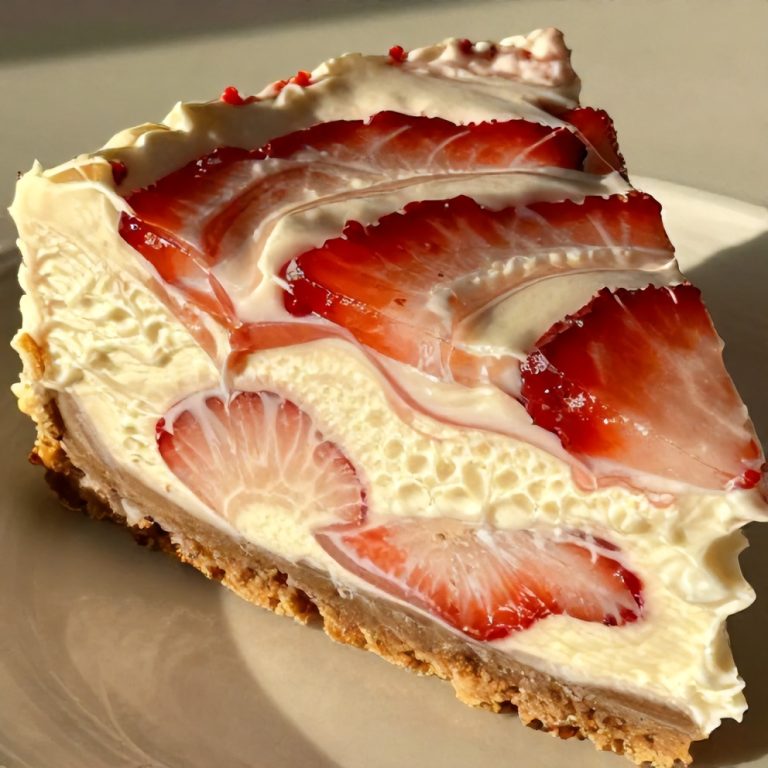 creamy strawberry swirl cheesecake