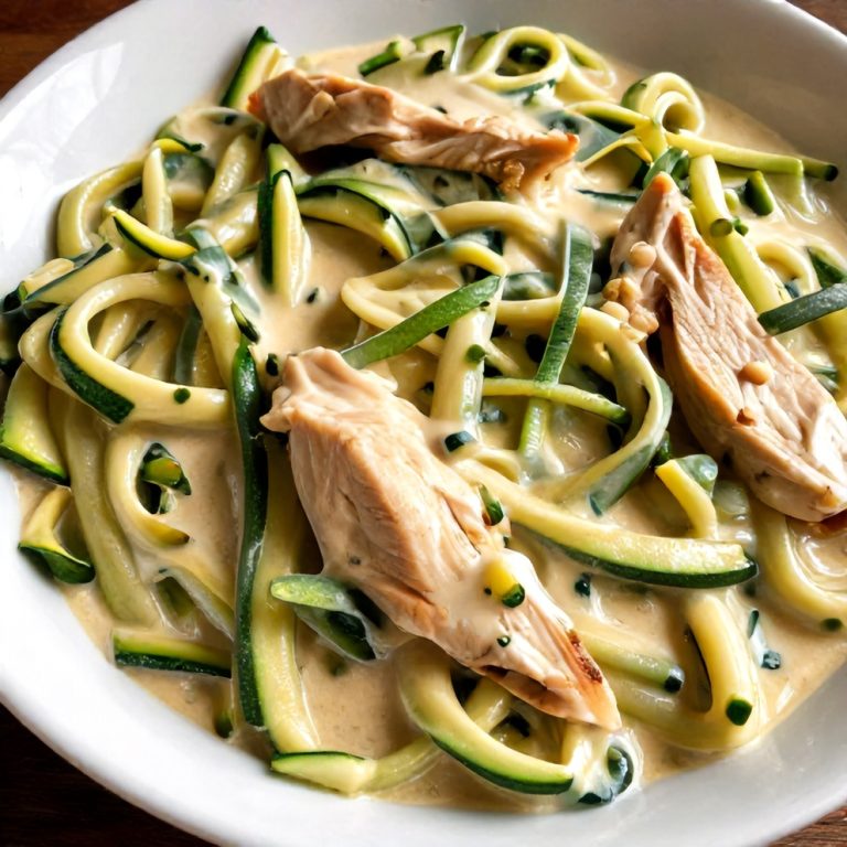 Creamy Zucchini Noodle Chicken Alfredo