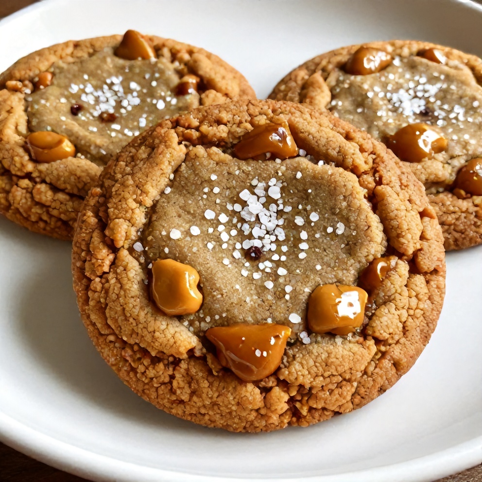 Crispy Brown Butter Coffee Toffee Cookies with Sea Salt