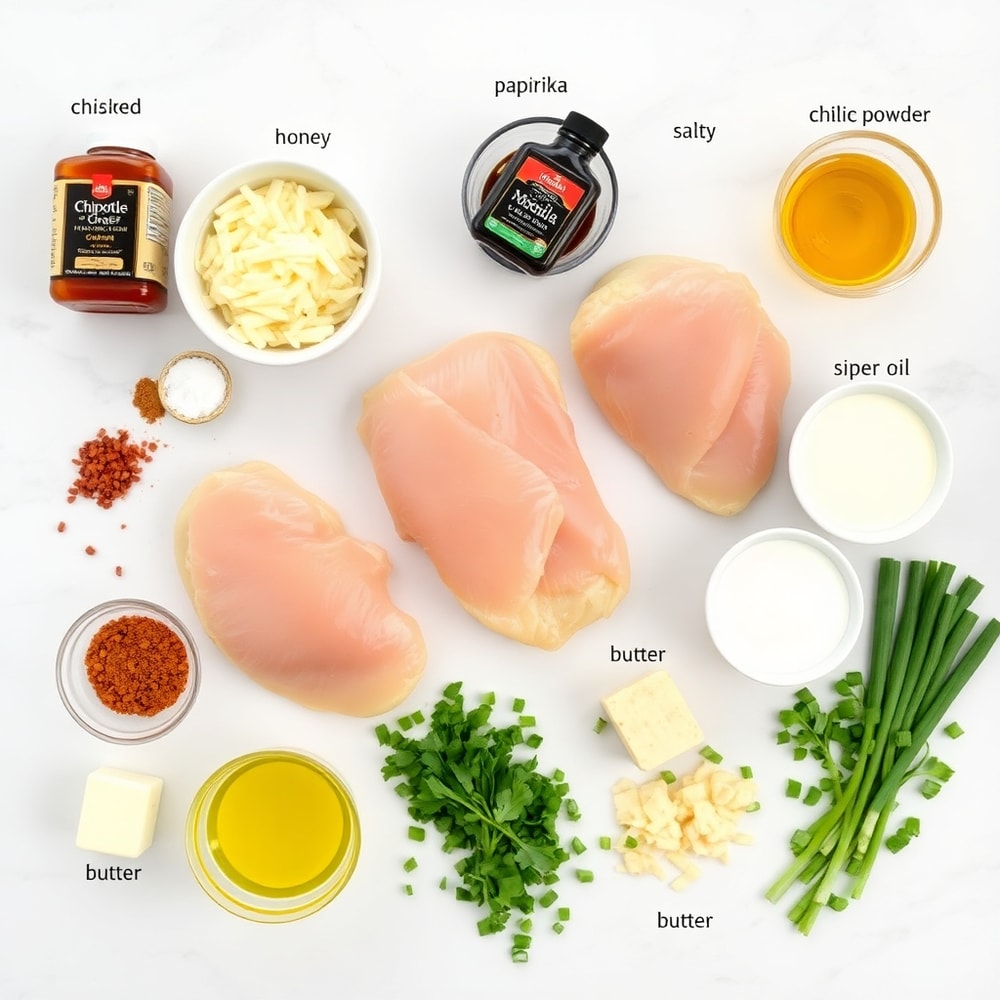 Ingredients for Crispy Chipotle Honey Chicken with Smoked Gouda Mashed Potatoes