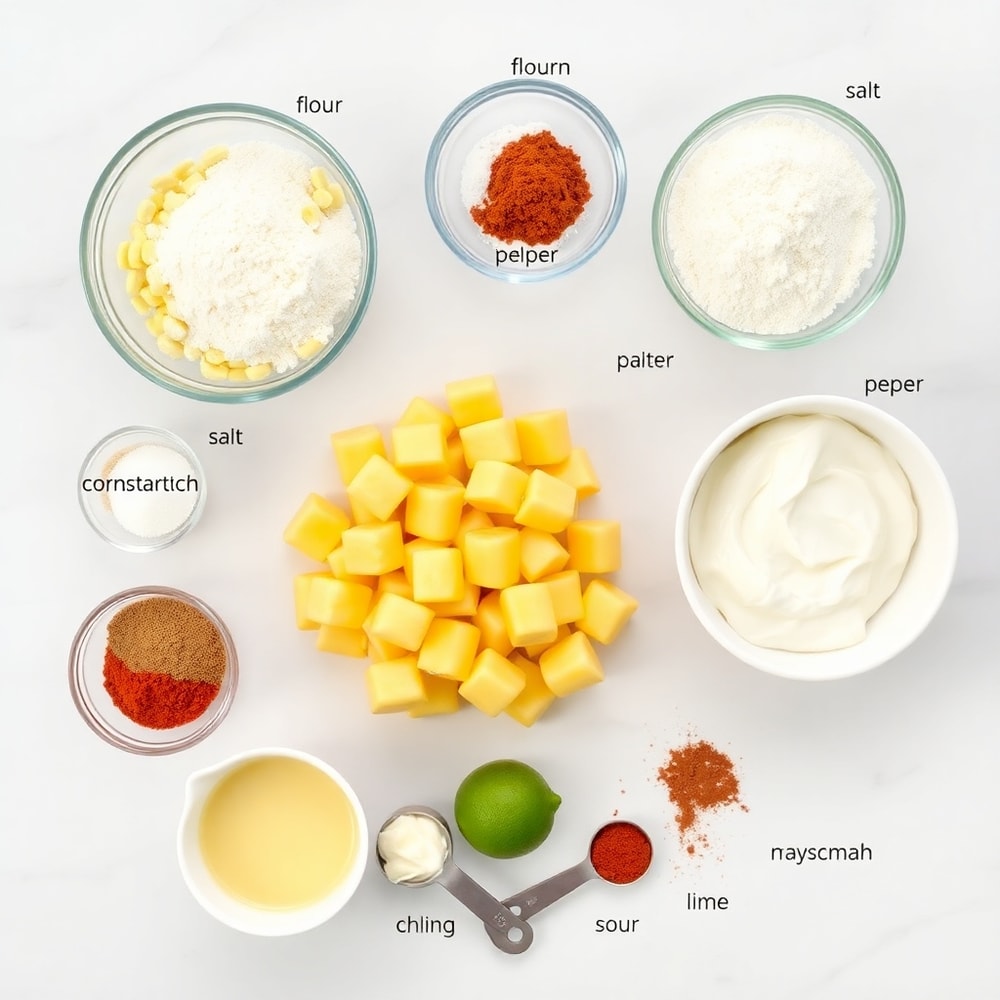 Raw ingredients for Mexican street corn fritters