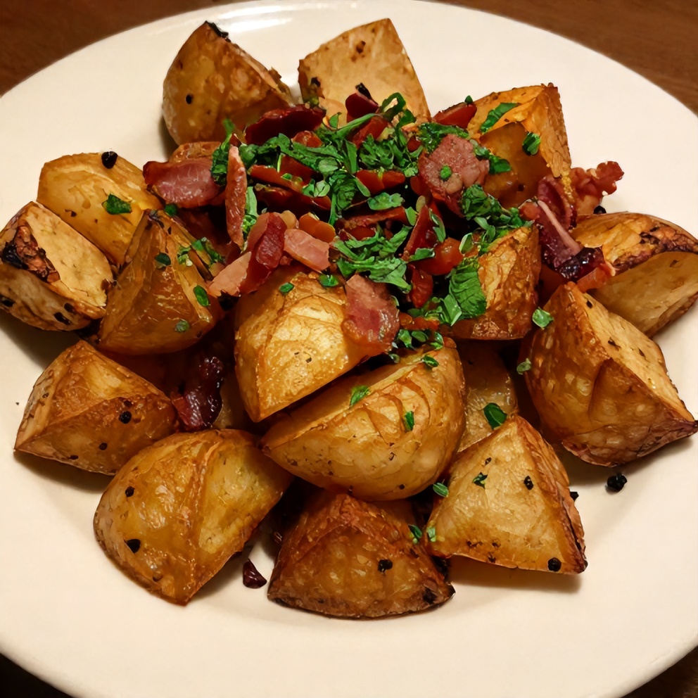 Plated Crispy Ranch Potatoes