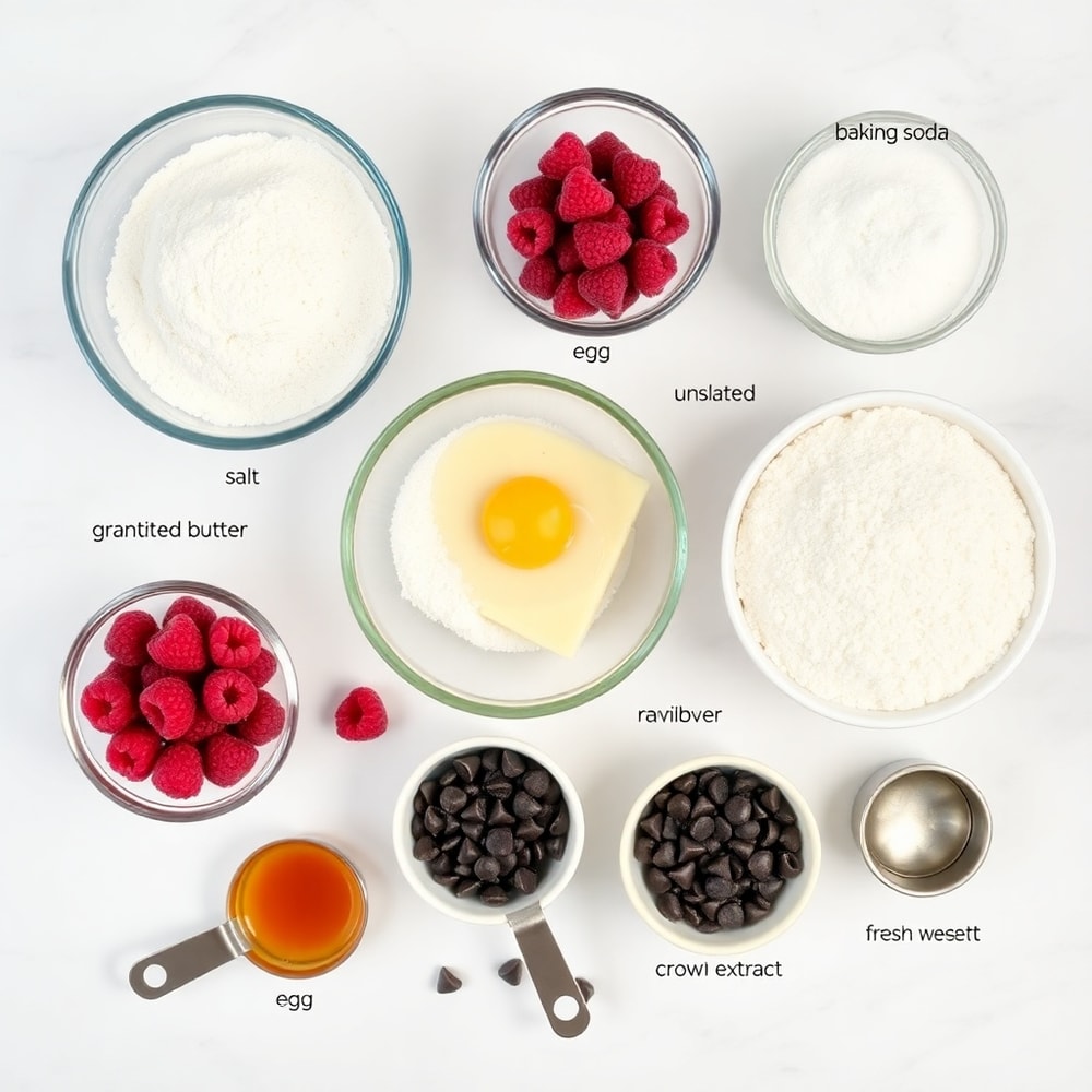 Raspberry Chocolate Chip Cookies Ingredients