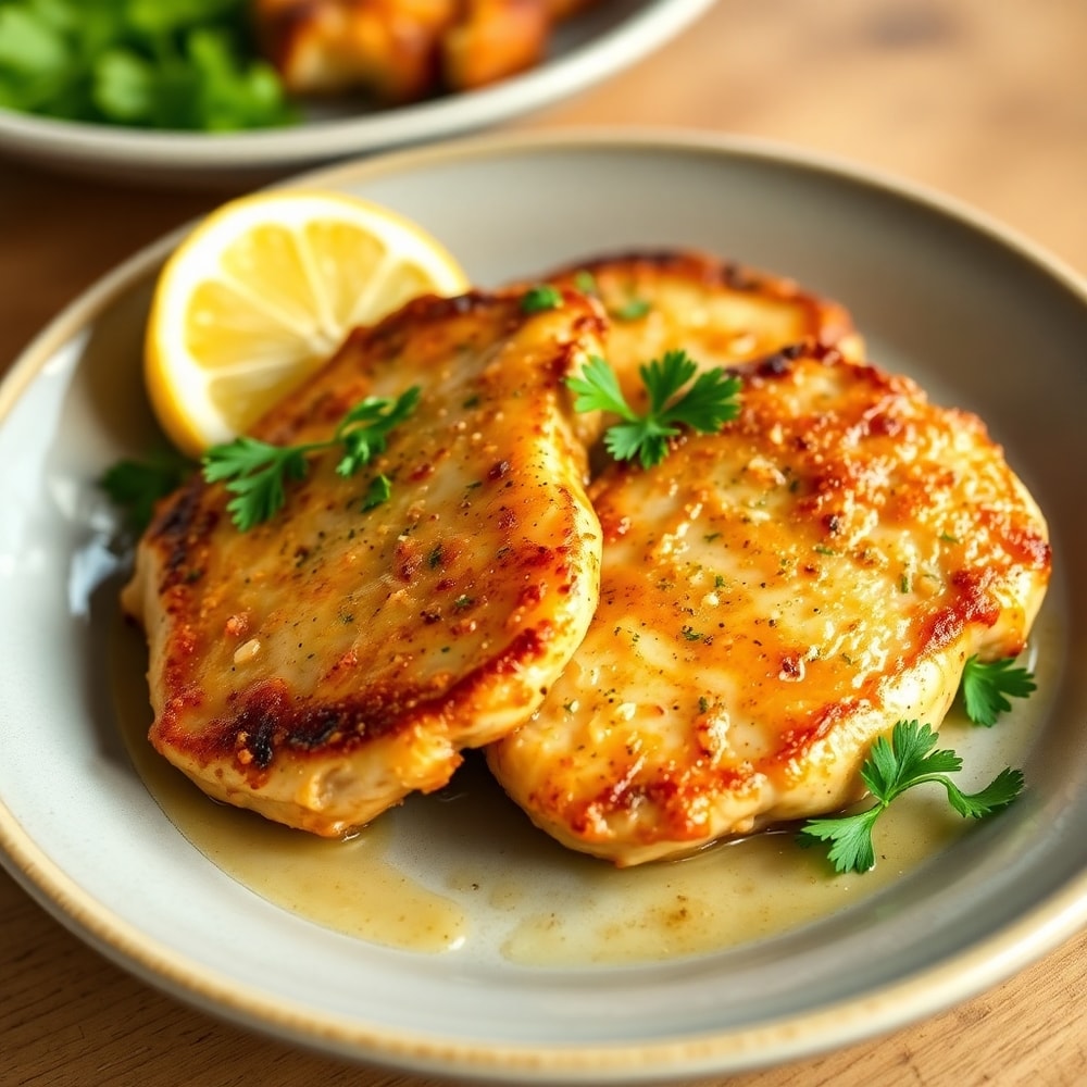 Crispy Sheet Pan Lemon Garlic Pork Chops Final Dish