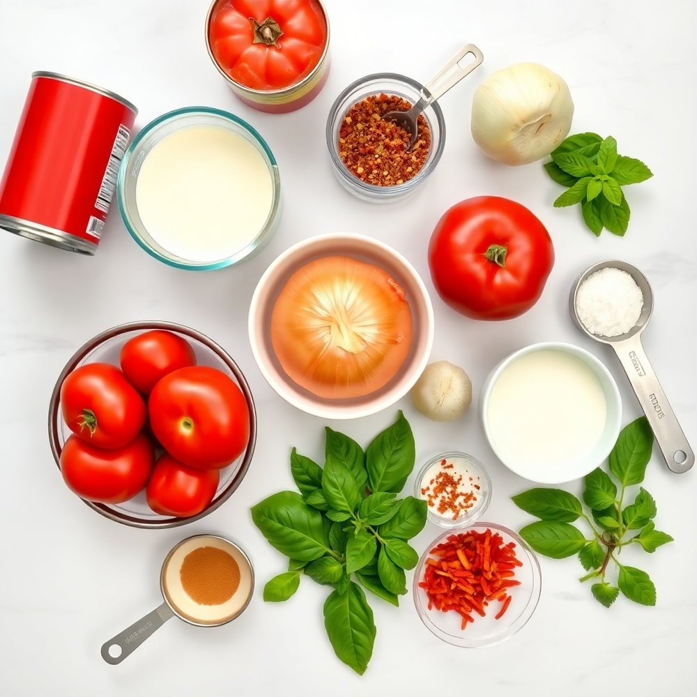 Crockpot Creamy Tomato Basil Soup Ingredients