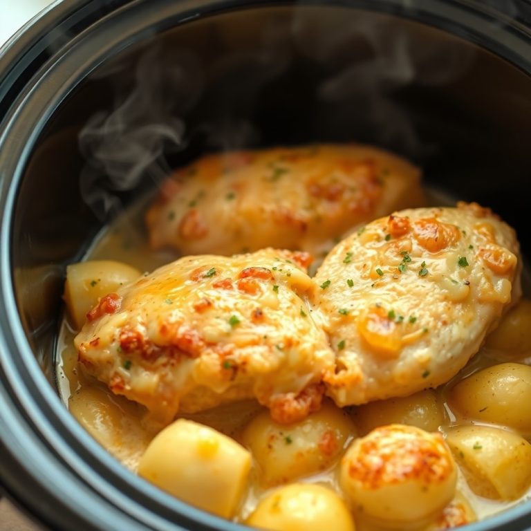 crockpot garlic parmesan chicken and potatoes