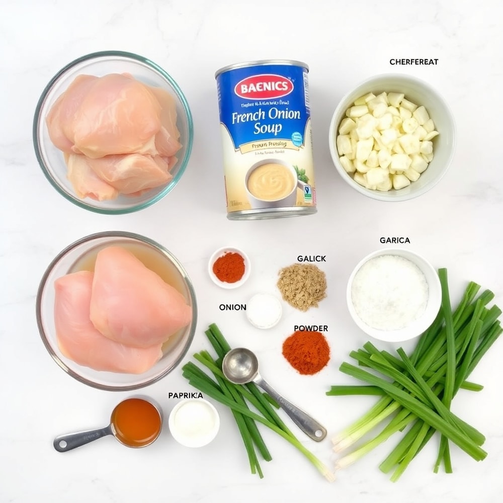 Raw ingredients for Crockpot Marry Me Chicken