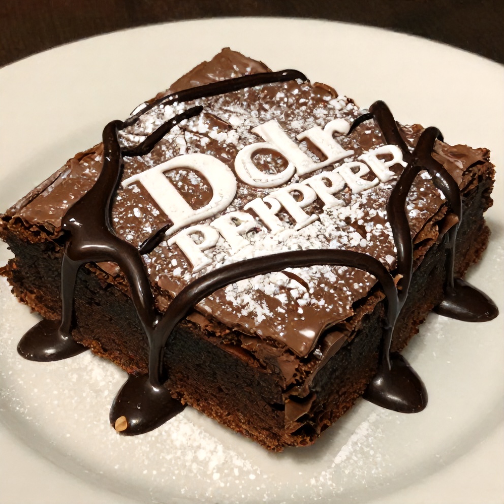 Dr Pepper Brownies with Chocolate Sauce