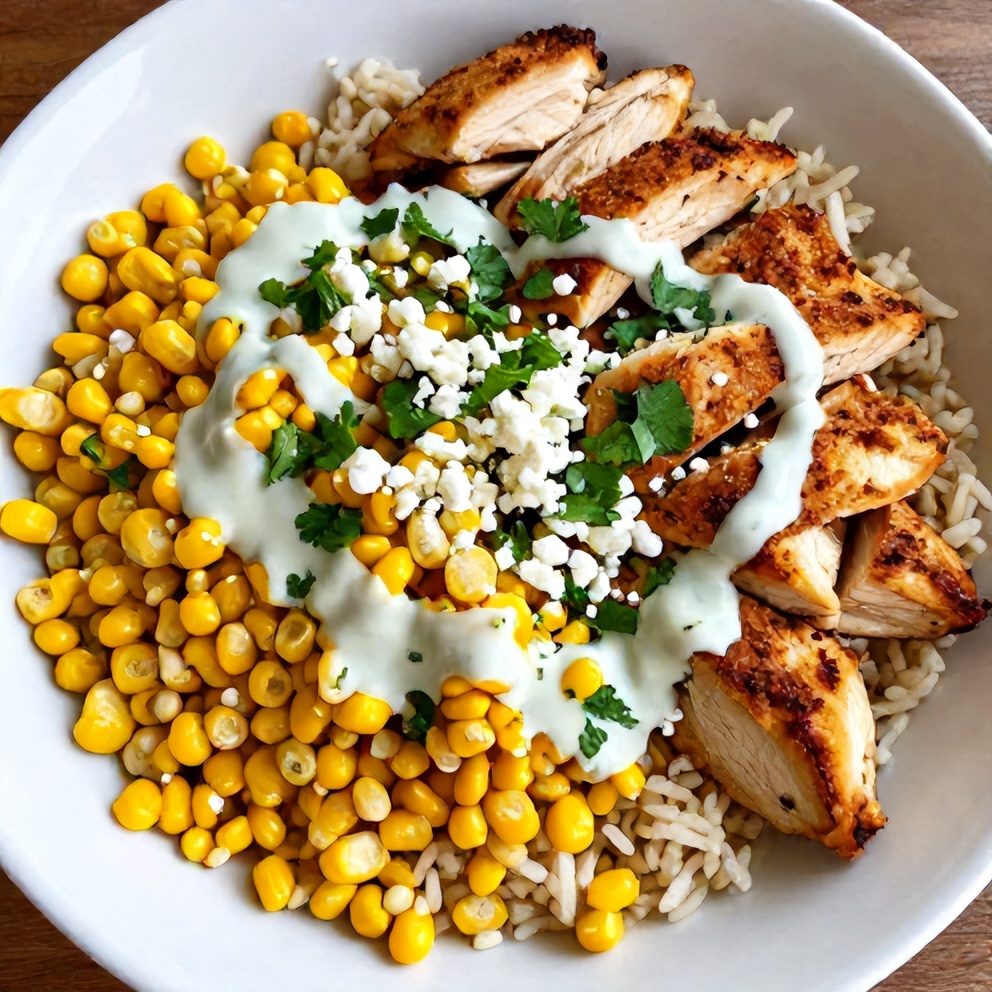 Easy 30-Minute Street Corn Chicken Rice Bowl