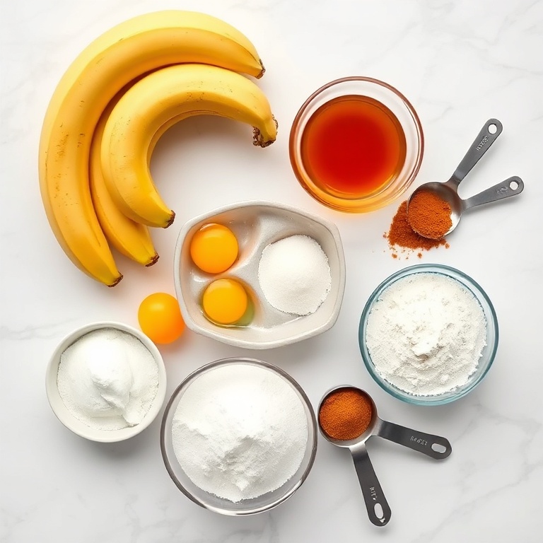 Raw Ingredients for Baked Cinnamon Banana Fritters