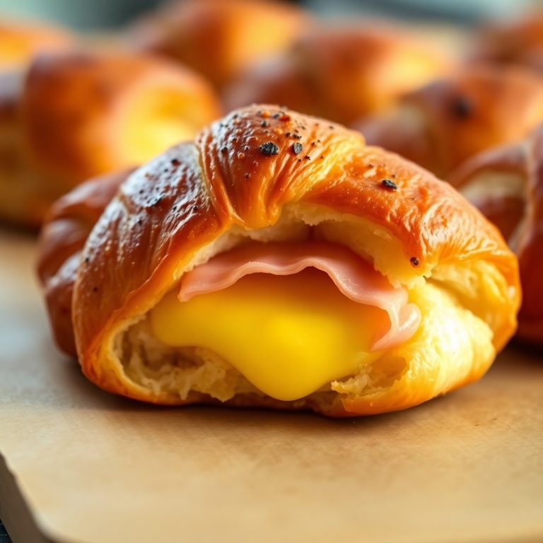 Easy Baked Ham and Cheese Croissants