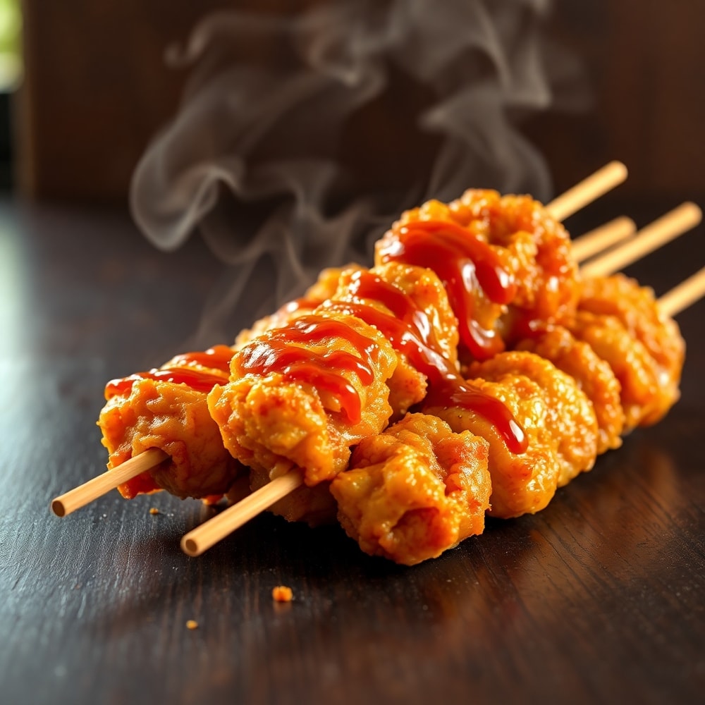 Easy Bang Bang Chicken Skewers