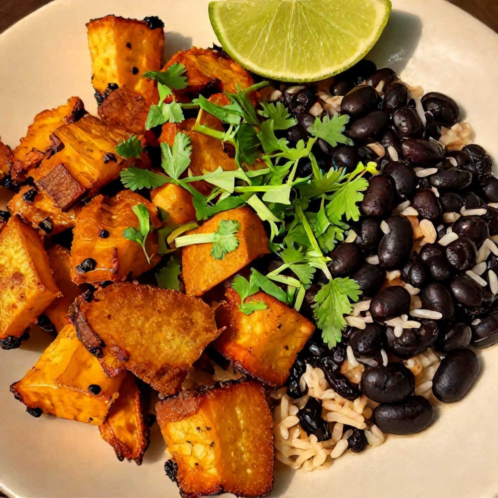 Cajun Sweet Potato Rice Bowl with Black Beans