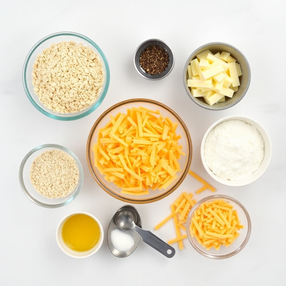 Raw ingredients for cheesy protein biscuits