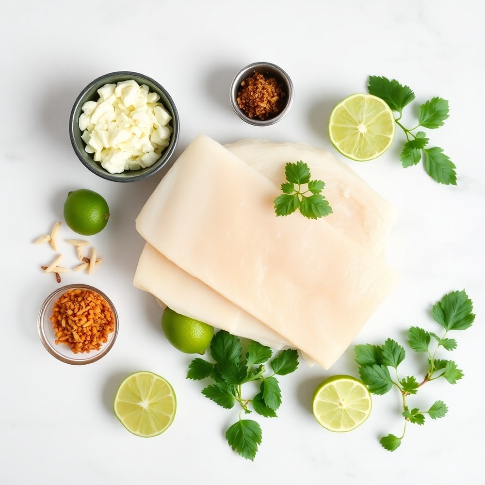 Raw Ingredients for Coconut Lime Fish Curry