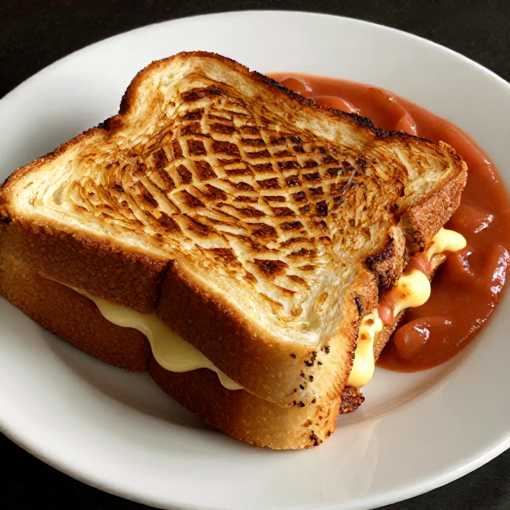 Grilled cheese sandwich with tomato soup